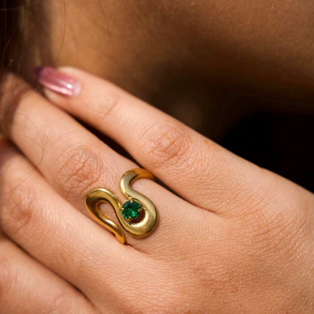 Emerald Wave Ring