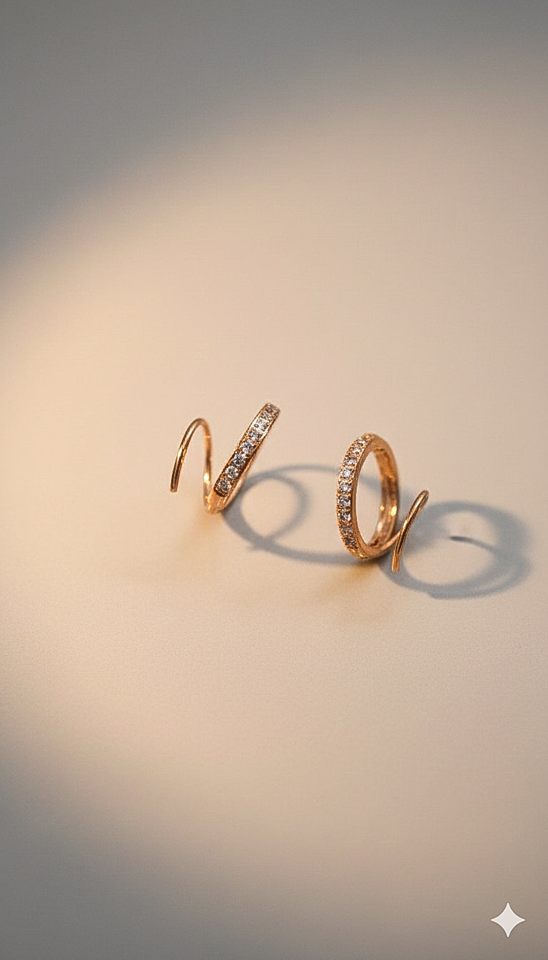 Lumière Hoops - 18k Gold w/ Zircons
