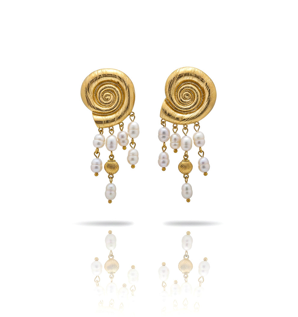 Oceanic Bloom Earrings - 18k Gold Plated