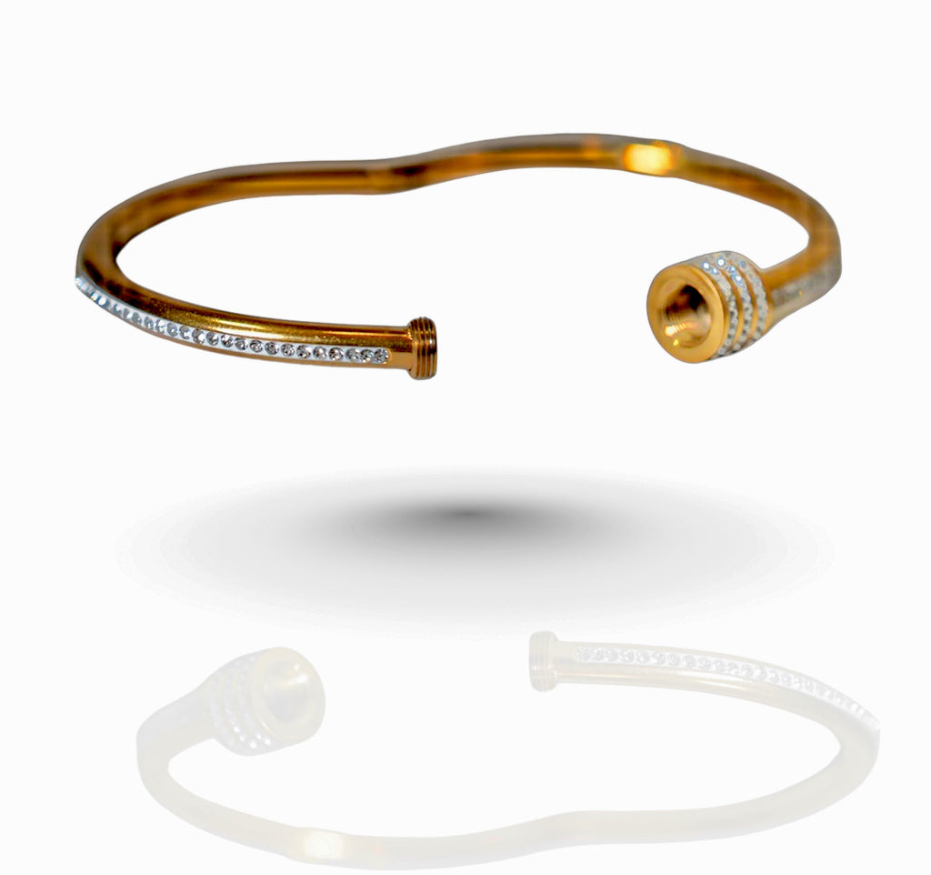 Halo Bangle - 18k Gold w/ Zircons