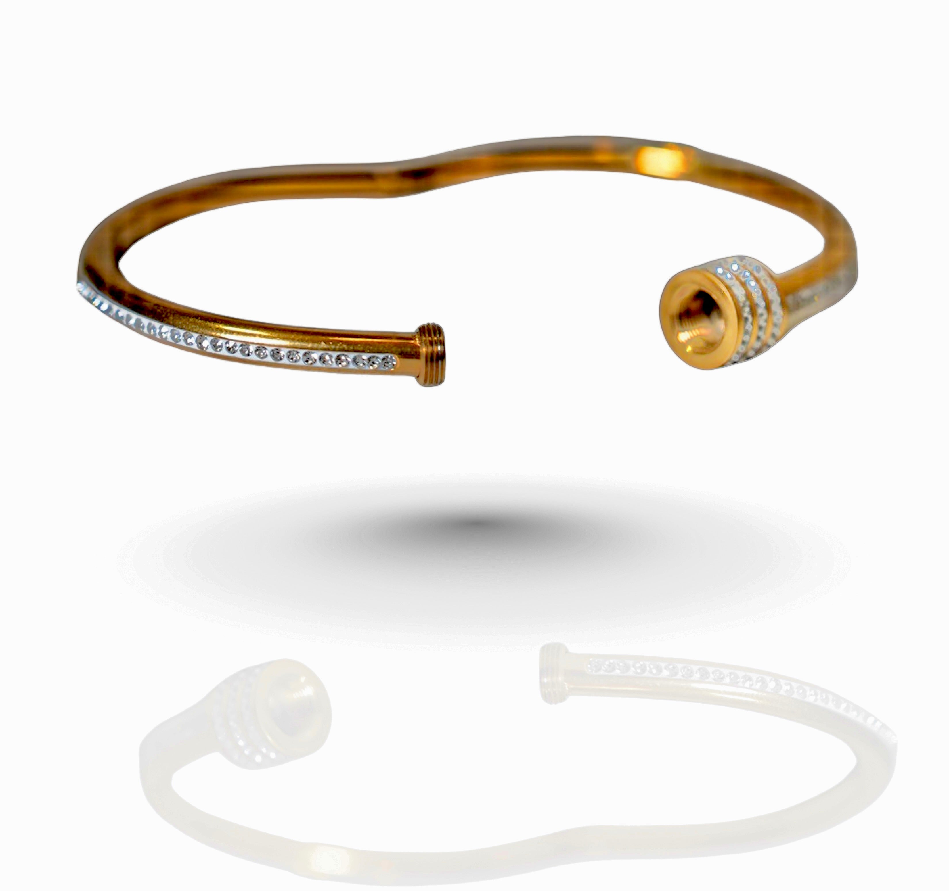 Halo Bangle - 18k Gold w/ Zircons