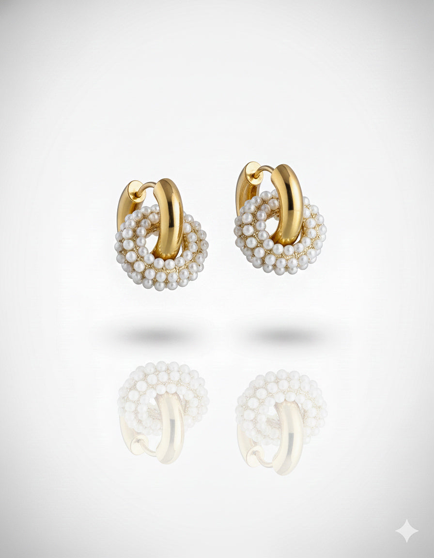 Iridescent Gem Hoops - 18K Gold