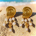 Oceanic Bloom Earrings - 18k Gold Plated