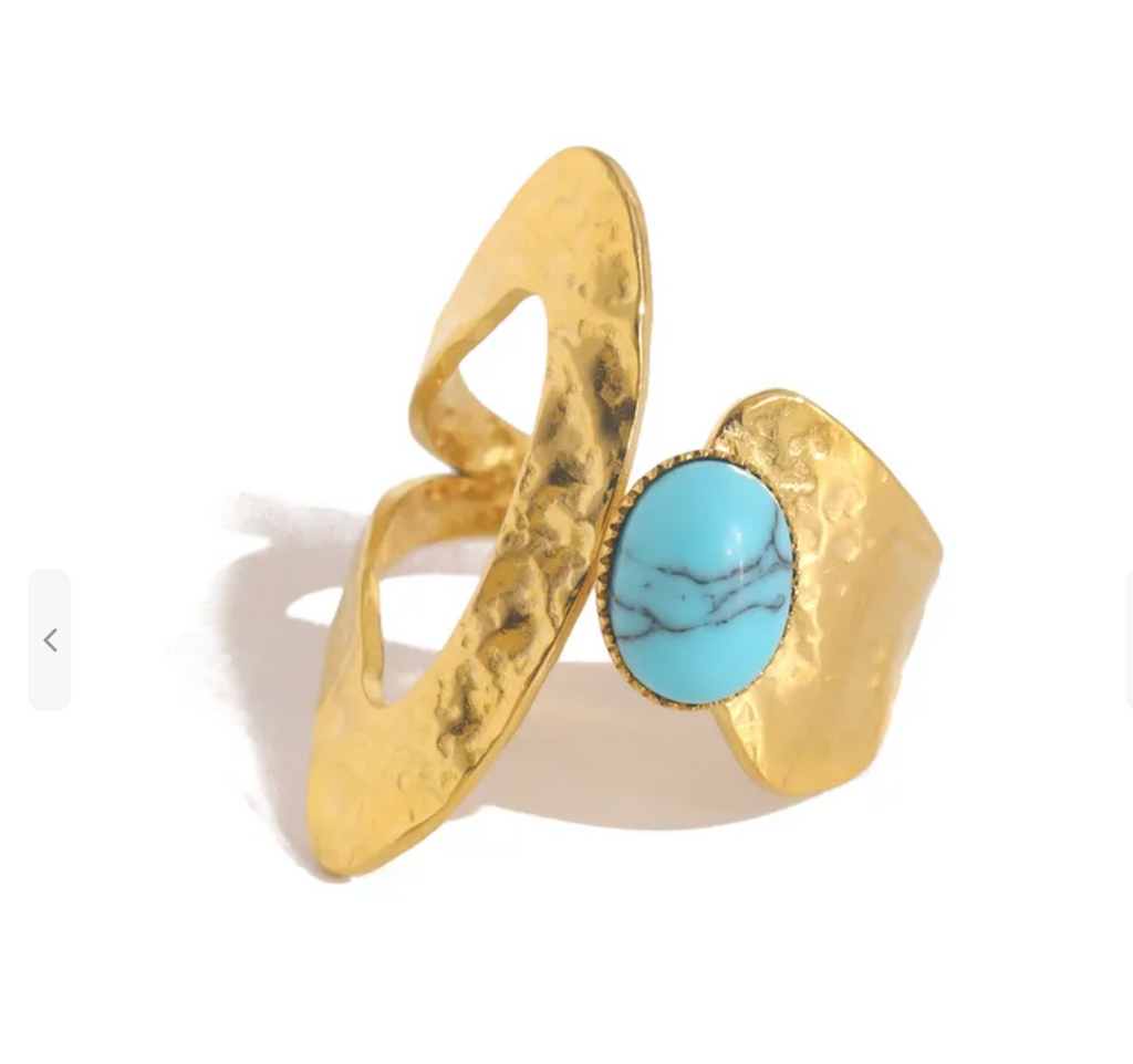 Azure Tide Ring - 18k Gold Plated