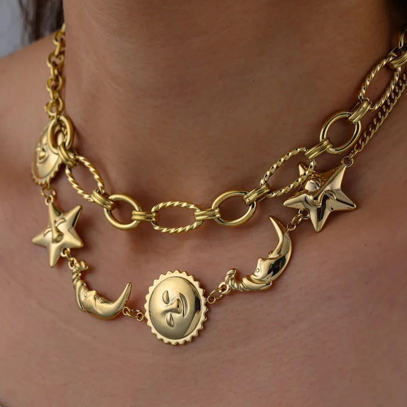 Luna & Sol Necklace - 18k Gold Plated