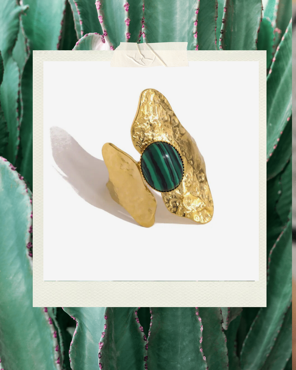 Aurora Green Ring - 18K Gold Plated