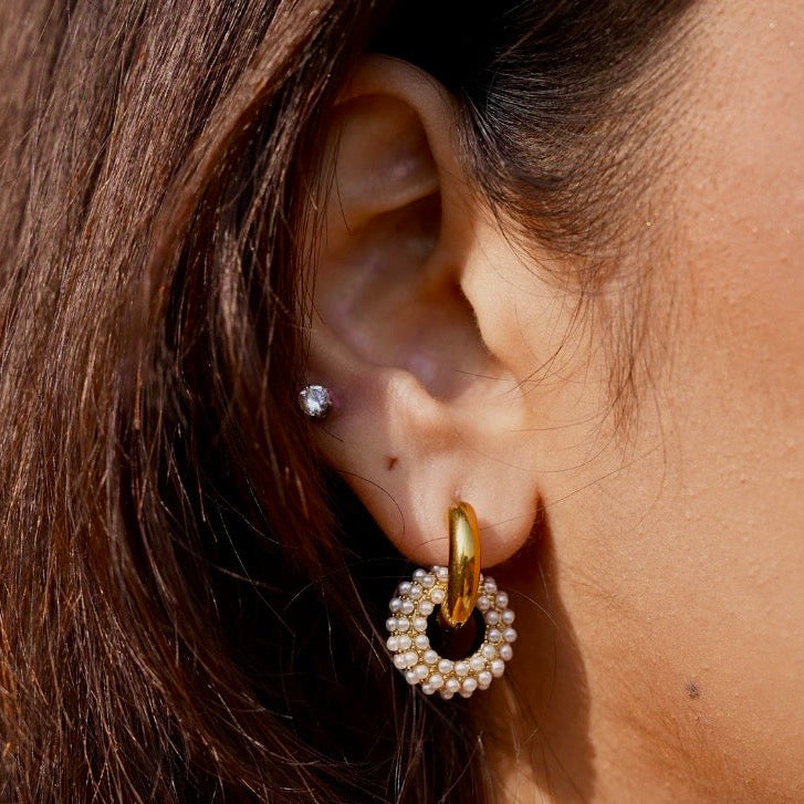 Iridescent Gem Hoops