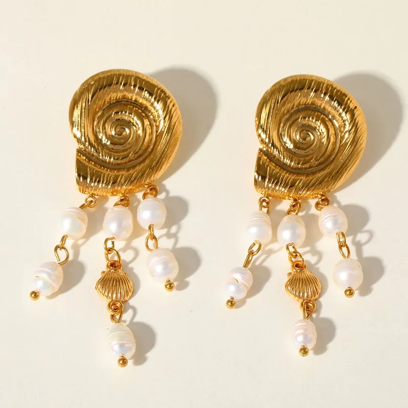 Oceanic Bloom Earrings - 18k Gold Plated
