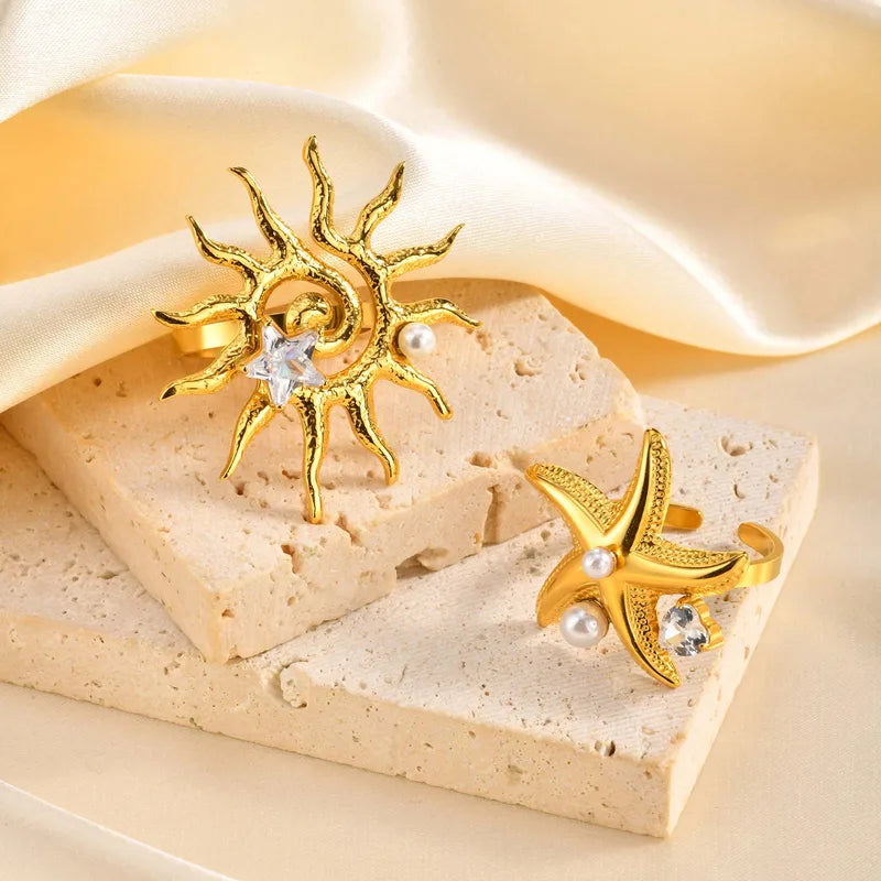 Solar Flare Rings - 18k Gold Plated