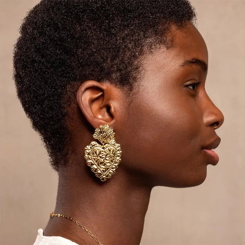 Heart Earrings - 18k Gold Plated