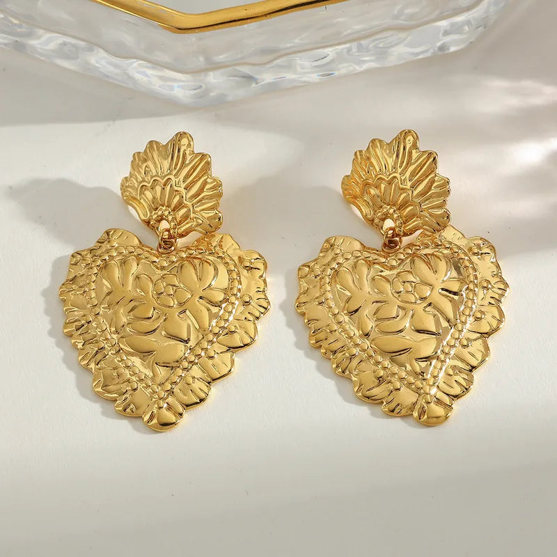 Heart Earrings - 18k Gold Plated