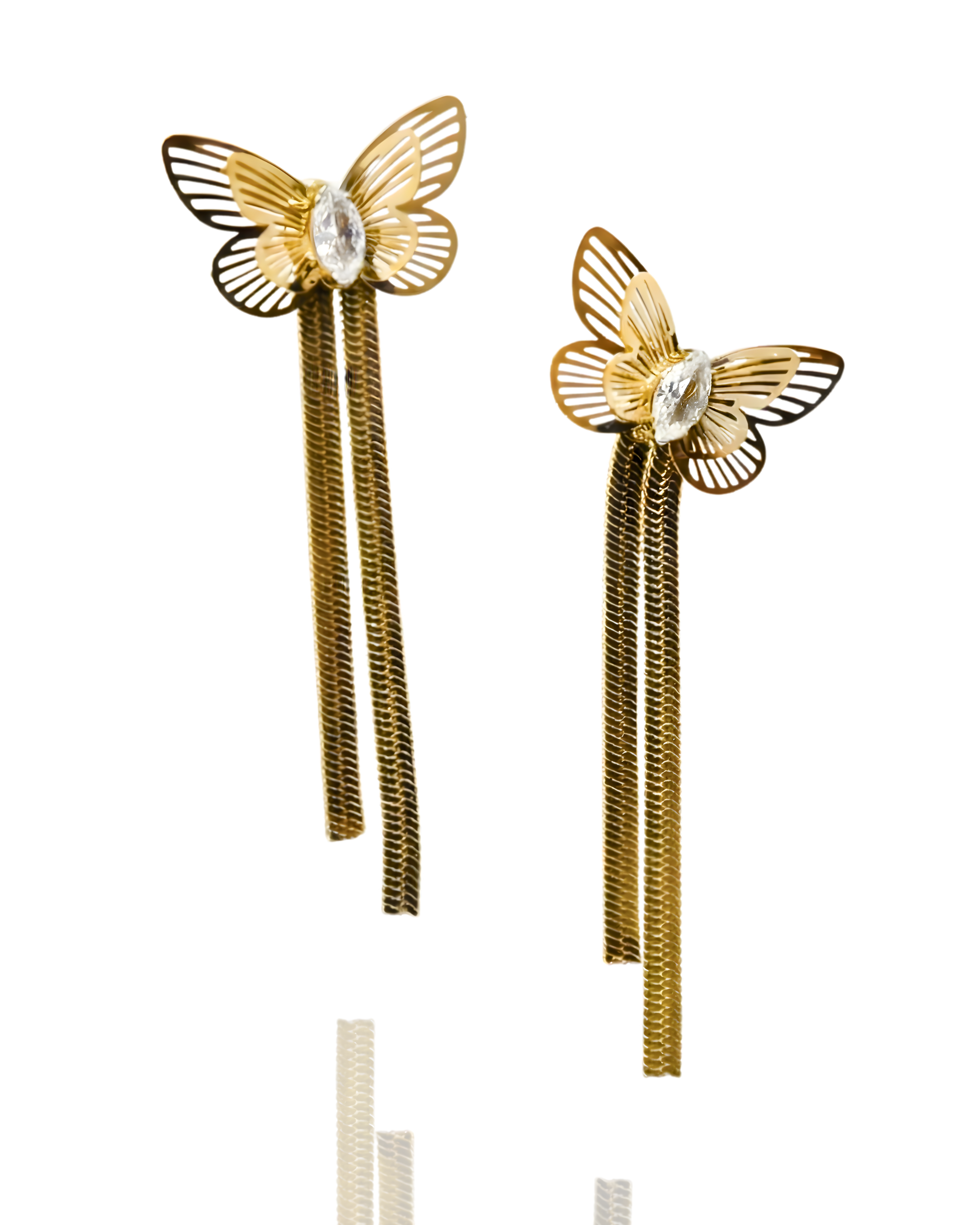 Fluttering Fringe - 18k Gold w/ Zircon