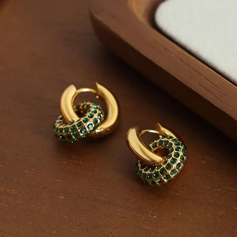 Iridescent Gem Hoops - 18K Gold